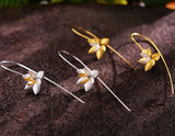 Gold and Silver Blooming Orchids Earring - Lotus Fun