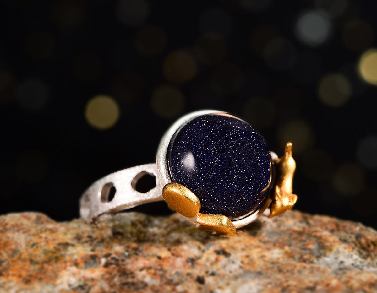 Sterling Silver | Rotatable Dog's Escape Ring - Lotus Fun