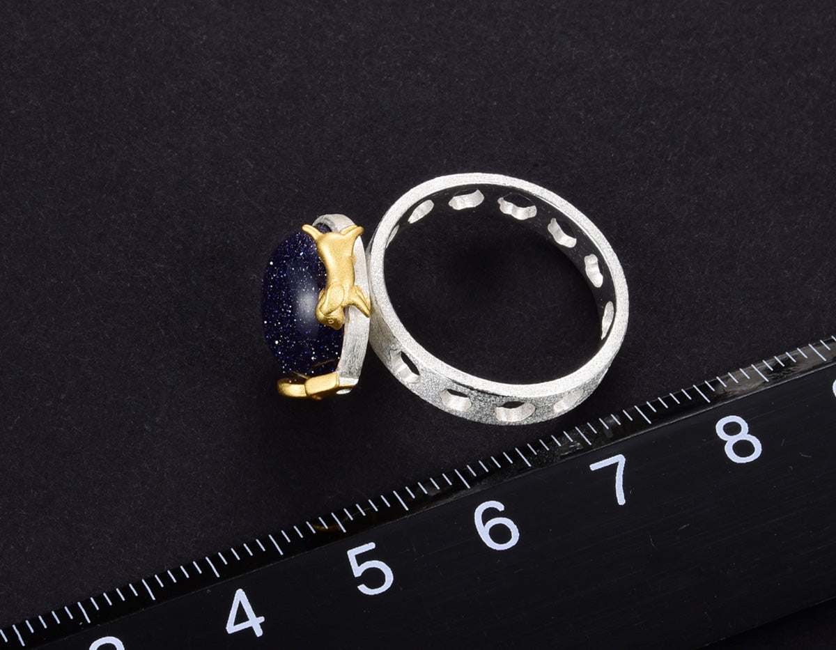 Sterling Silver | Rotatable Dog's Escape Ring - Lotus Fun