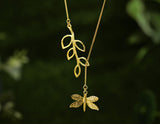 Dragonfly Leaves Necklace