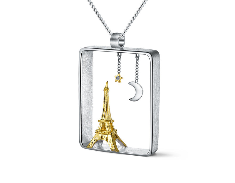 Buy Paris Necklace Eiffel Tower Necklace 925 Sterling Silver Personalized  Monogrammed Initial and Birthstone French Jewelry Online in India - Etsy