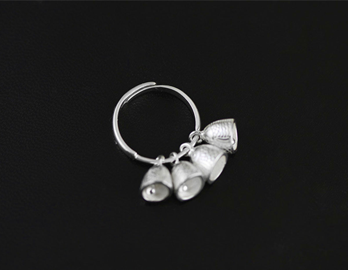 Sterling Silver | Fish Bells Ring - Lotus Fun