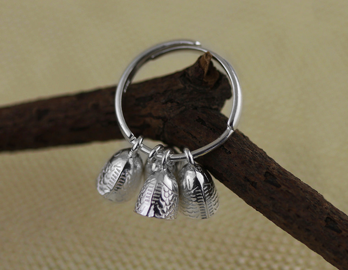 Sterling Silver | Fish Bells Ring - Lotus Fun