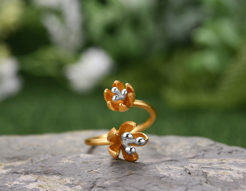 Fresh Flower Rings Sterling Silver | Fresh Blooming Flower Ring - Lotus Fun