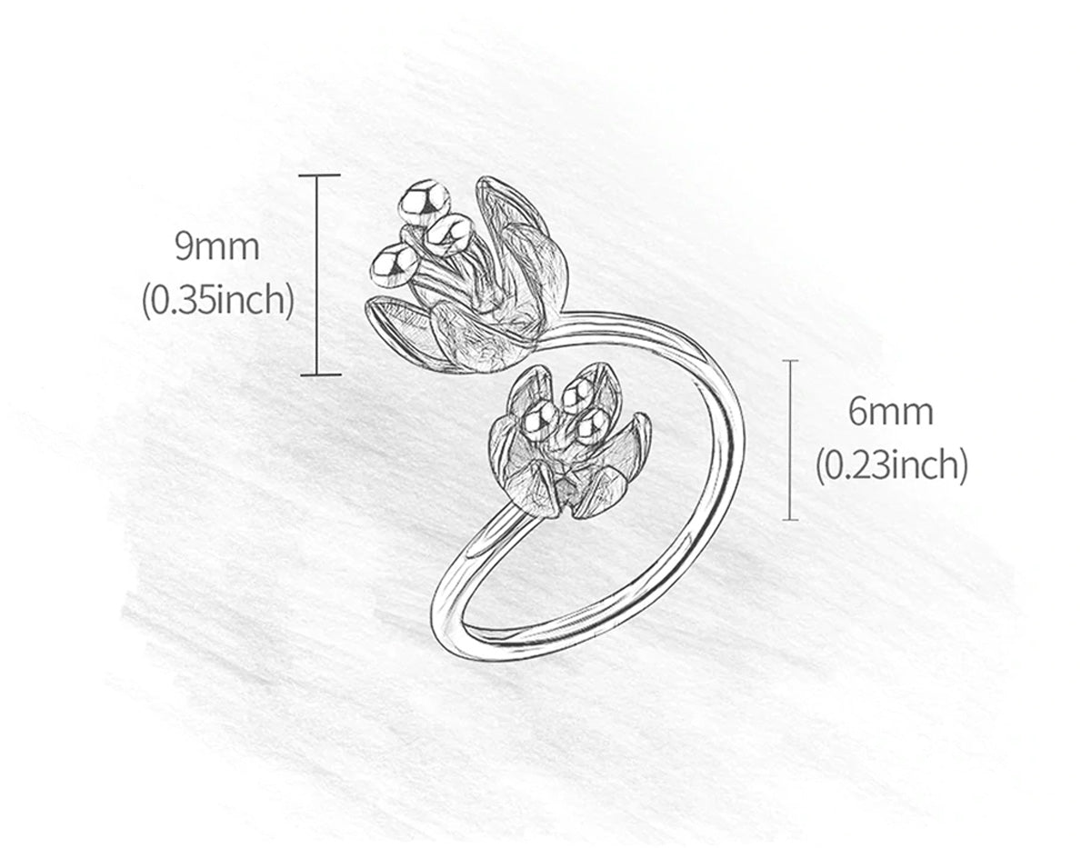 Sterling Silver | Fresh Blooming Flower Ring - Lotus Fun