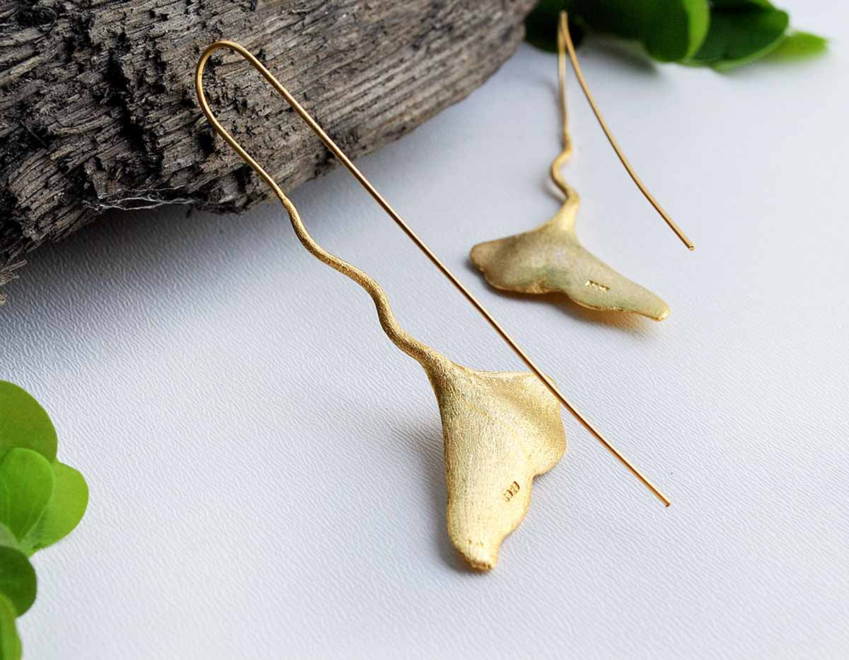 Lotus Fun oro 18 carati insolo asimmetrico nuovi orecchini a nido d'ape e ape per le donne gioielli originali in vero argento Sterling 925  36