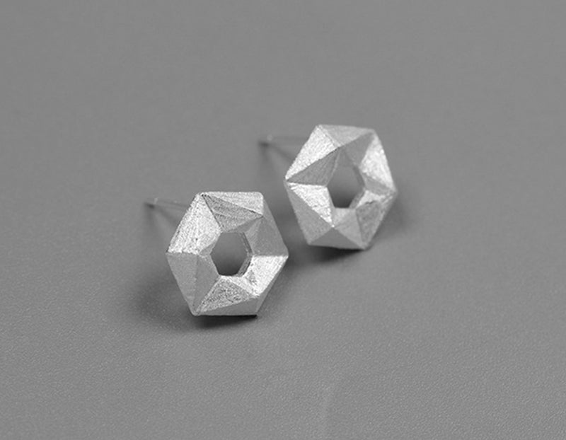 Hexagon Stud Earring
