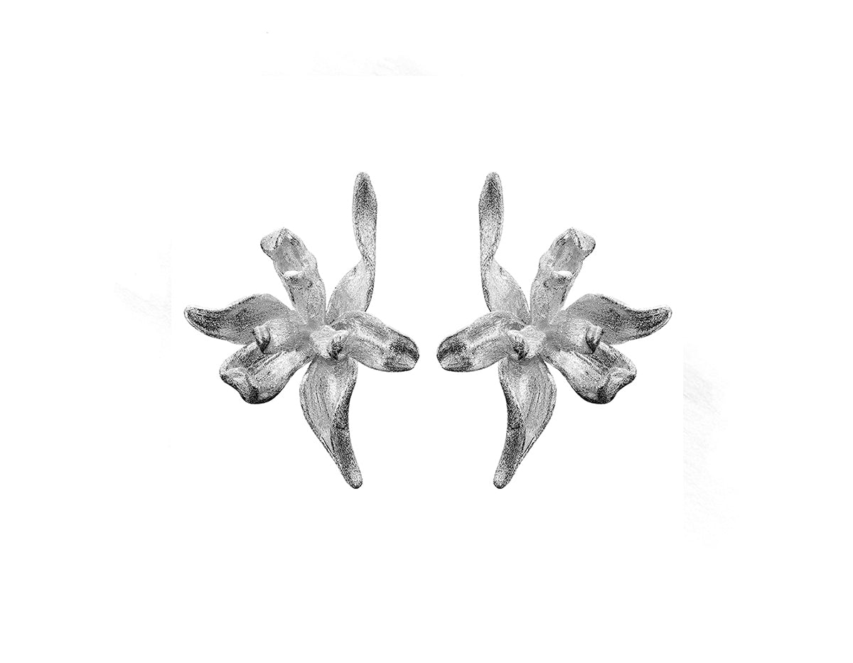Sterling Silver | Iris Flower Stud Earring - Lotus Fun