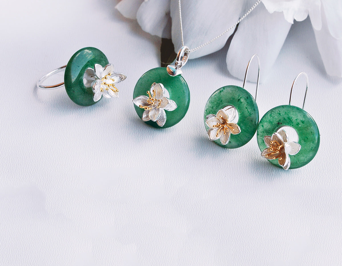 Sterling Silver Lotus Whispers Jewelry Set Lotus Fun
