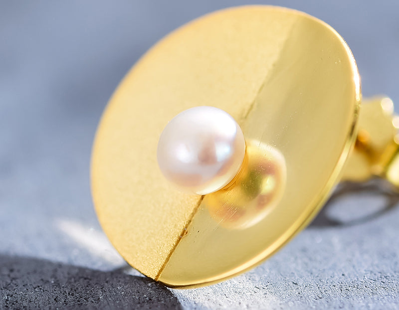Pearl in a Circle Earring