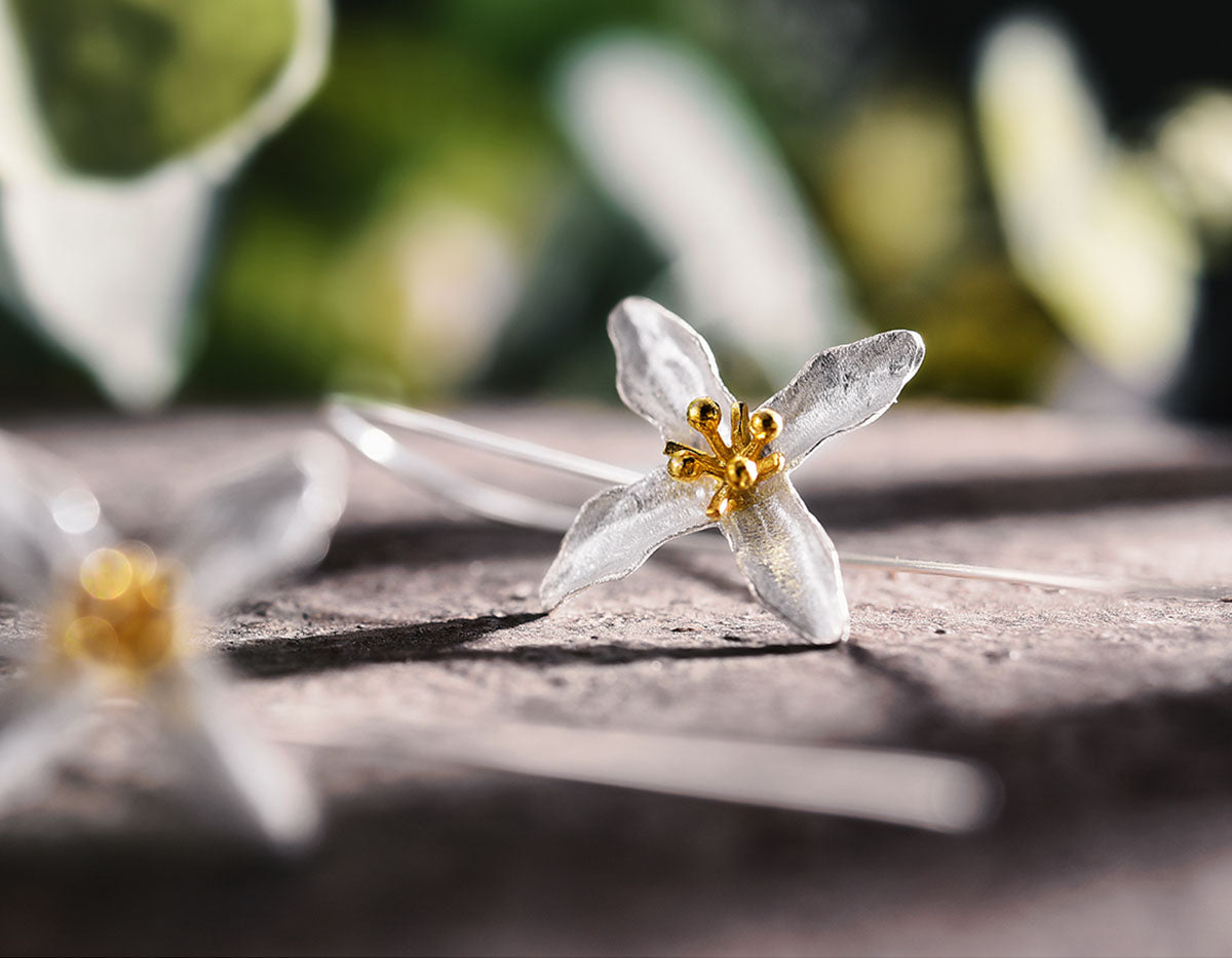 Lotus Fun S925 Orecchini in argento Sterling con cristalli di lilla