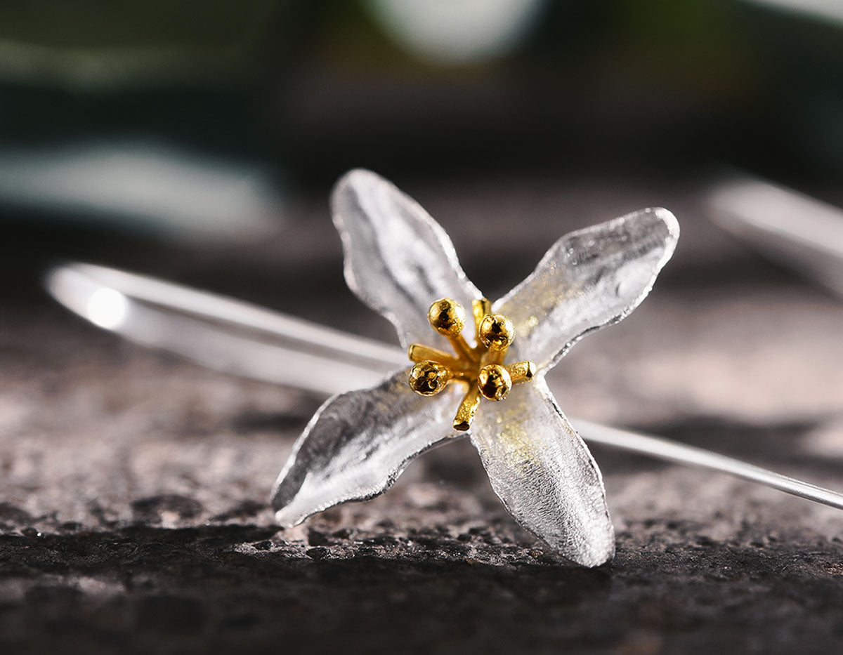 Lotus Fun S925 Orecchini in argento Sterling con cristalli di lilla