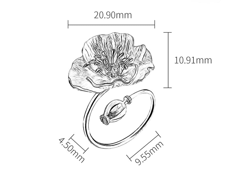 Blooming Poppies Ring