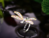 Rainbow Dragonfly Ring - Lotus Fun