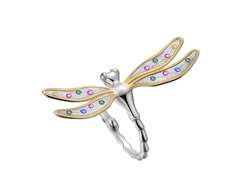 Rainbow Dragonfly Ring - Lotus Fun