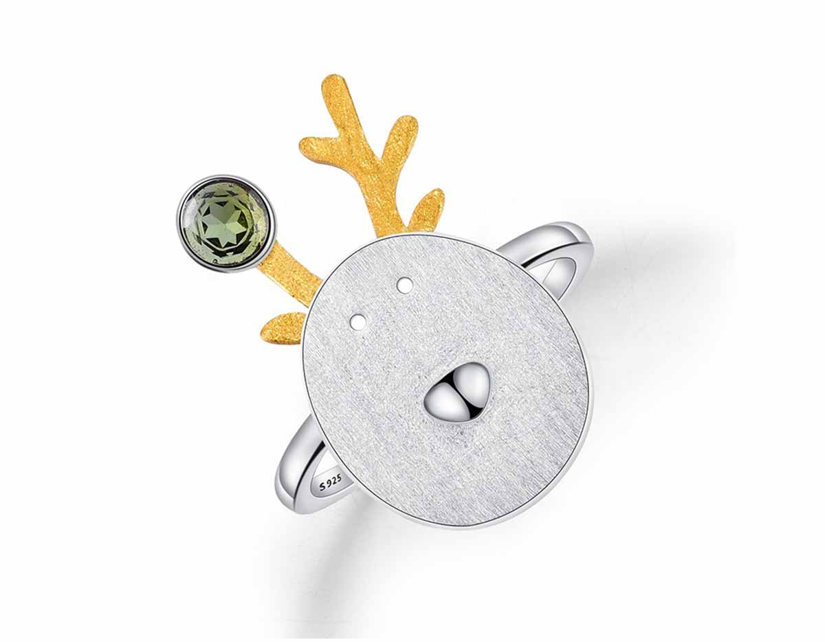 Reindeer Rng Sterling Silver | Christmas Reindeer Ring - Lotus Fun