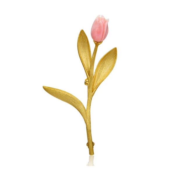 アクセサリー   'Tulip' Brooch #448 Swarovski Crystal Tulip Brooch, Gold Plated Floral Faceted Crystal