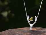 Bird on Wish Bone Necklace